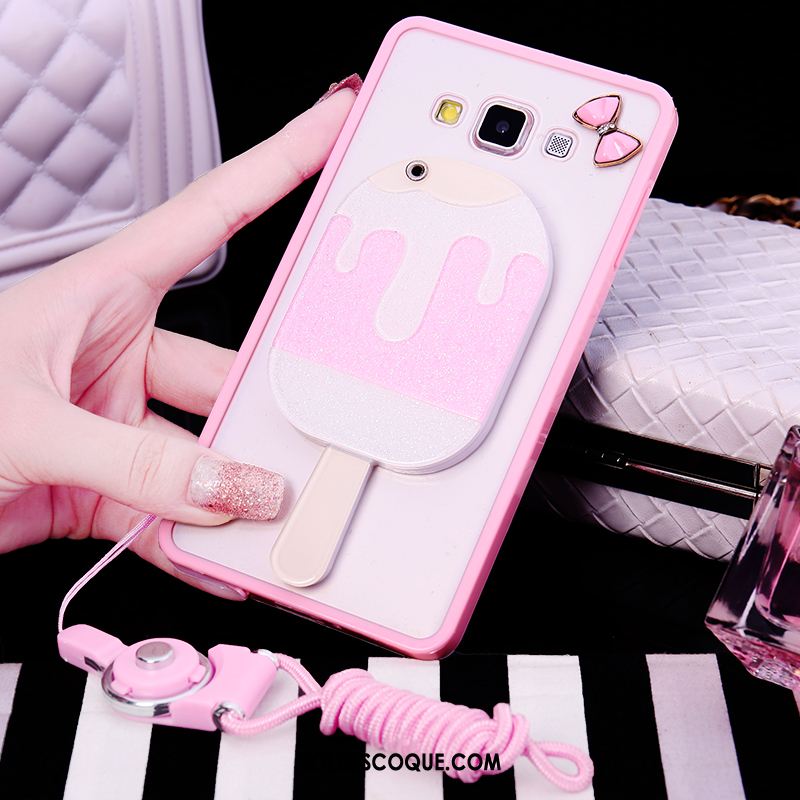 Coque Samsung Galaxy A8 Ornements Suspendus Silicone Fluide Doux Étoile Rose France