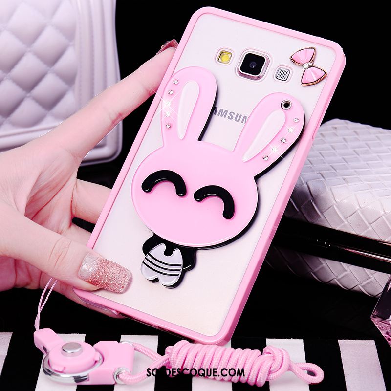 Coque Samsung Galaxy A8 Ornements Suspendus Silicone Fluide Doux Étoile Rose France