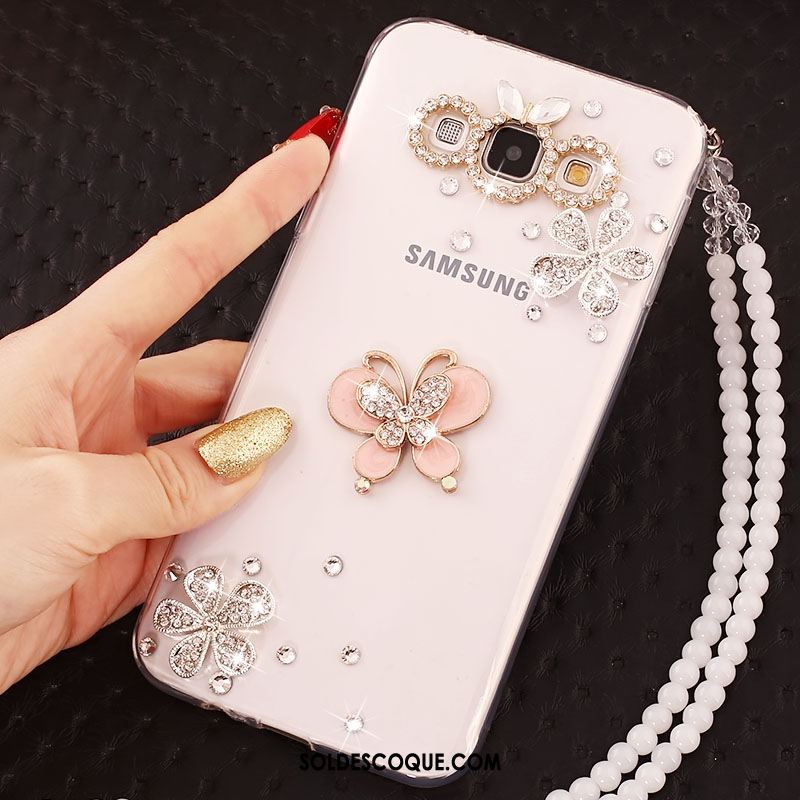 Coque Samsung Galaxy A8 Protection Ornements Suspendus Étui Incassable Rose En Vente