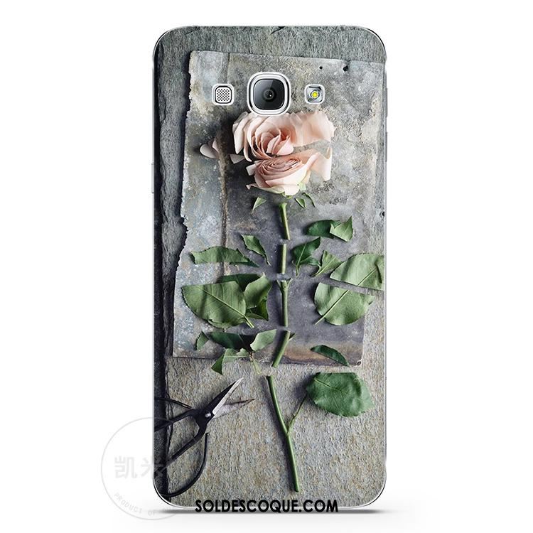 Coque Samsung Galaxy A8 Protection Étoile Légères Floral Gris Soldes