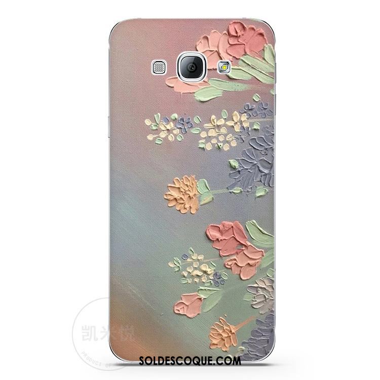 Coque Samsung Galaxy A8 Protection Étoile Légères Floral Gris Soldes