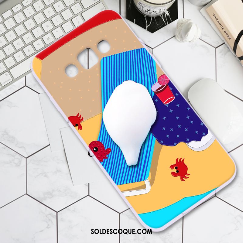 Coque Samsung Galaxy A8 Silicone Dimensionnel Étui Bleu Personnalité Soldes