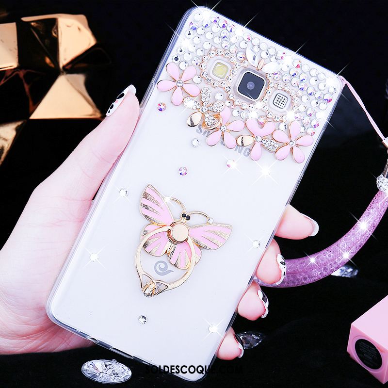 Coque Samsung Galaxy A8 Strass Délavé En Daim Difficile Étui Étoile France