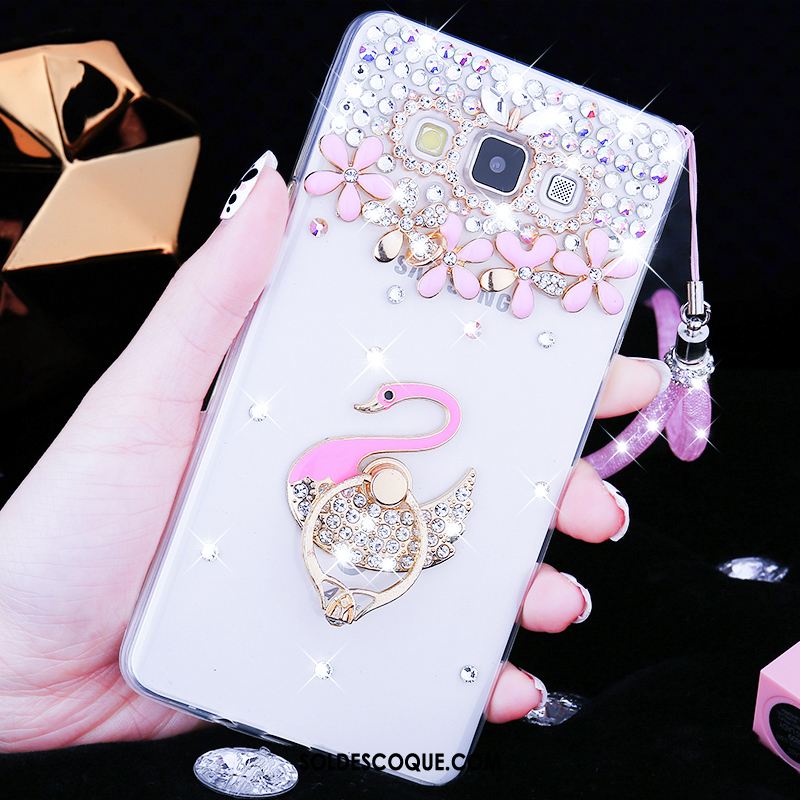 Coque Samsung Galaxy A8 Strass Délavé En Daim Difficile Étui Étoile France