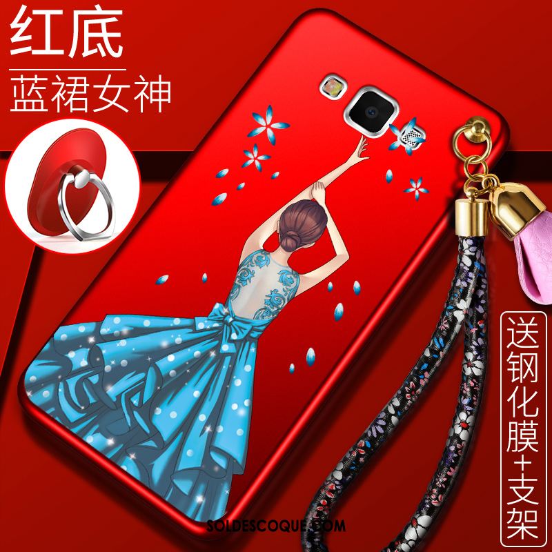 Coque Samsung Galaxy A8 Support Fluide Doux Étoile Tout Compris Rouge Pas Cher