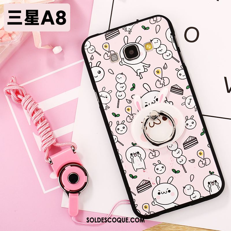 Coque Samsung Galaxy A8 Téléphone Portable Rose Charmant Silicone Dessin Animé Pas Cher