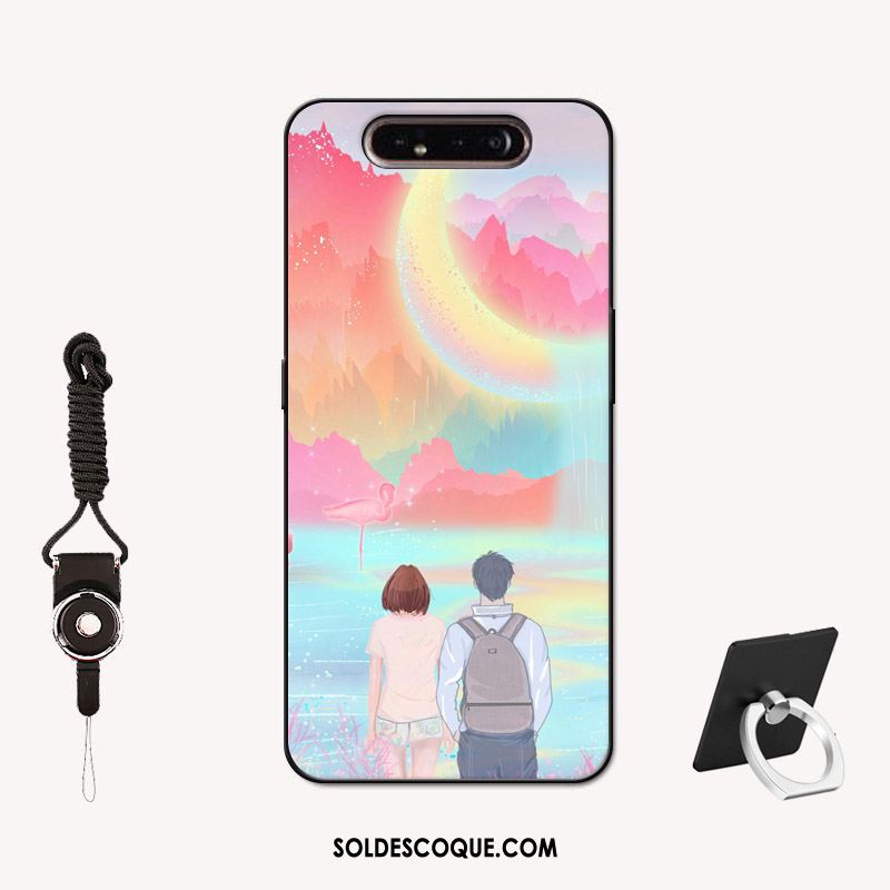 Coque Samsung Galaxy A80 Antidérapant Bordure Délavé En Daim Téléphone Portable Incassable En Vente