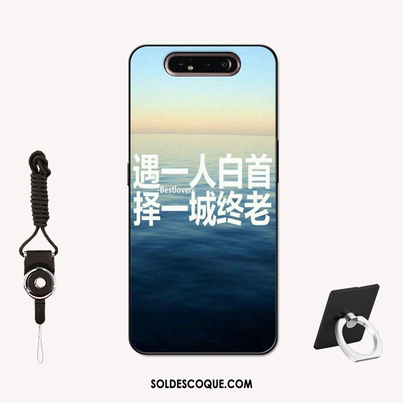 Coque Samsung Galaxy A80 Antidérapant Bordure Délavé En Daim Téléphone Portable Incassable En Vente