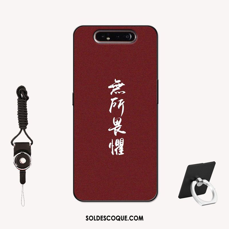 Coque Samsung Galaxy A80 Antidérapant Bordure Délavé En Daim Téléphone Portable Incassable En Vente