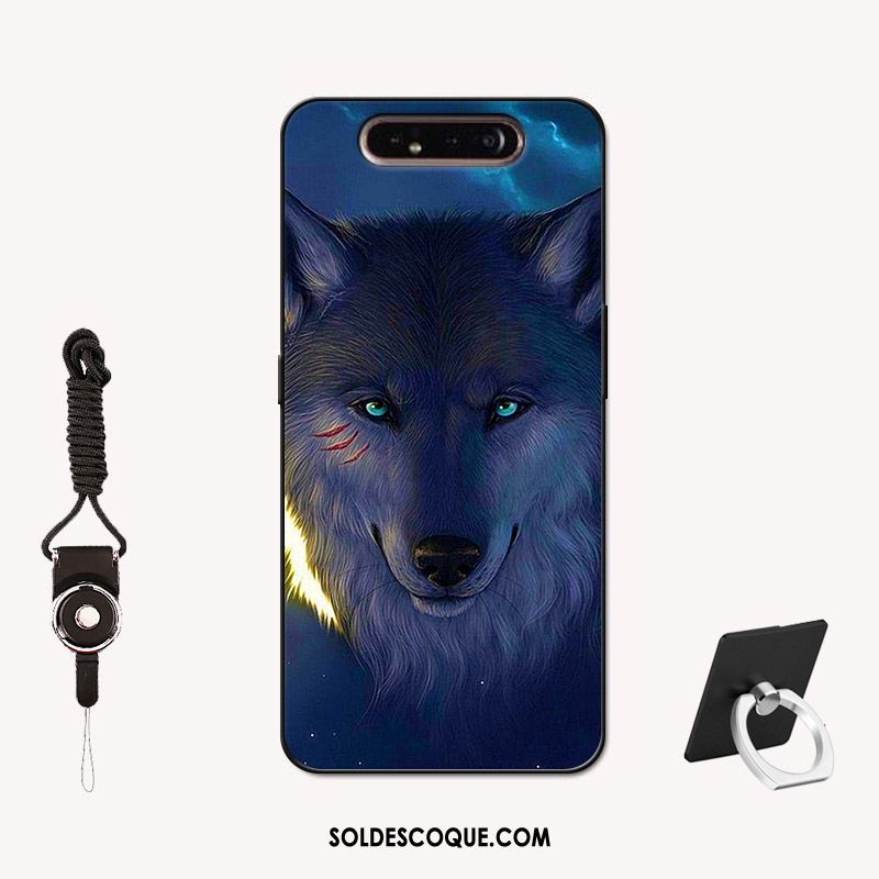 Coque Samsung Galaxy A80 Antidérapant Bordure Délavé En Daim Téléphone Portable Incassable En Vente