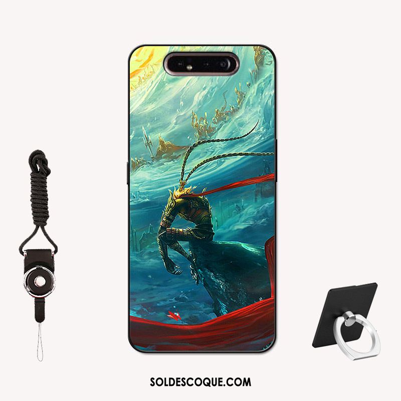 Coque Samsung Galaxy A80 Antidérapant Bordure Délavé En Daim Téléphone Portable Incassable En Vente