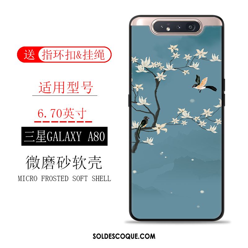 Coque Samsung Galaxy A80 Délavé En Daim Vintage Incassable Étui Protection Pas Cher