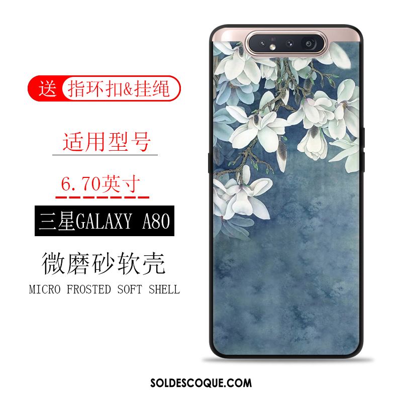 Coque Samsung Galaxy A80 Délavé En Daim Vintage Incassable Étui Protection Pas Cher