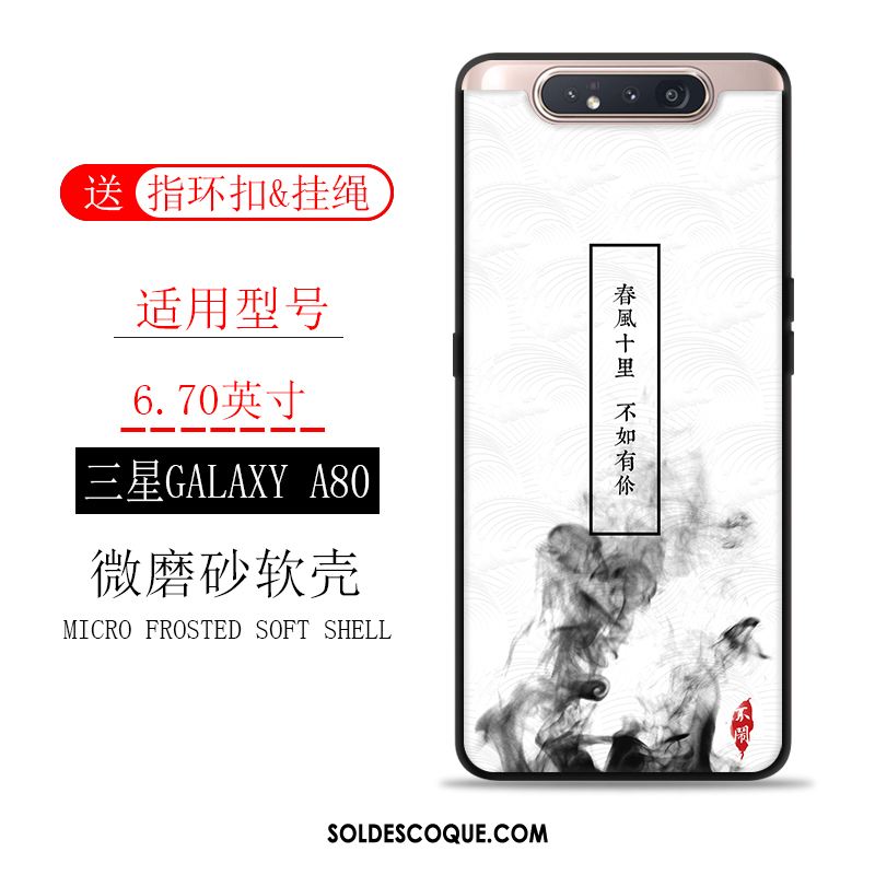 Coque Samsung Galaxy A80 Délavé En Daim Vintage Incassable Étui Protection Pas Cher