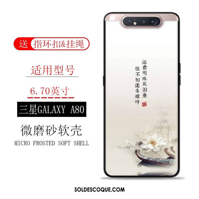 Coque Samsung Galaxy A80 Délavé En Daim Vintage Incassable Étui Protection Pas Cher