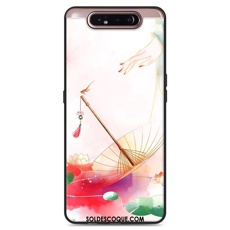 Coque Samsung Galaxy A80 Fleurs Téléphone Portable Fluide Doux Protection Étoile En Vente