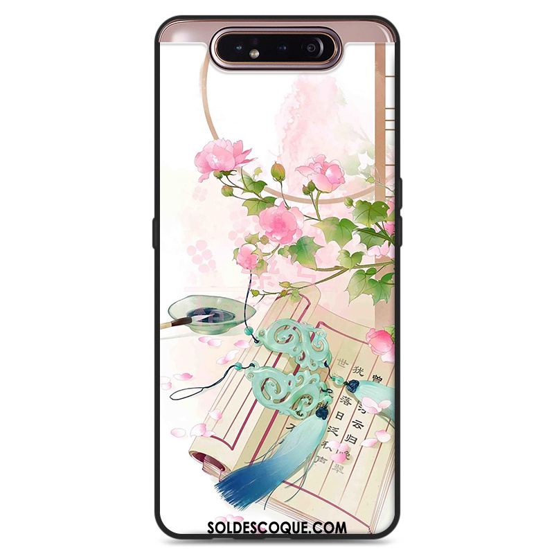 Coque Samsung Galaxy A80 Fleurs Téléphone Portable Fluide Doux Protection Étoile En Vente