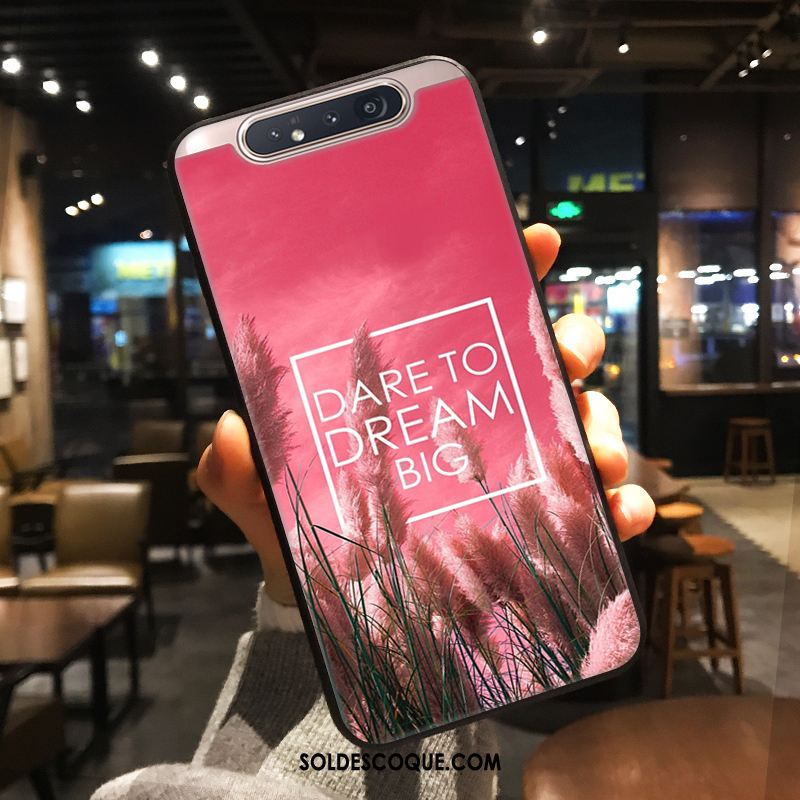 Coque Samsung Galaxy A80 Protection Dessin Animé Rose Étoile Personnalisé Housse Pas Cher