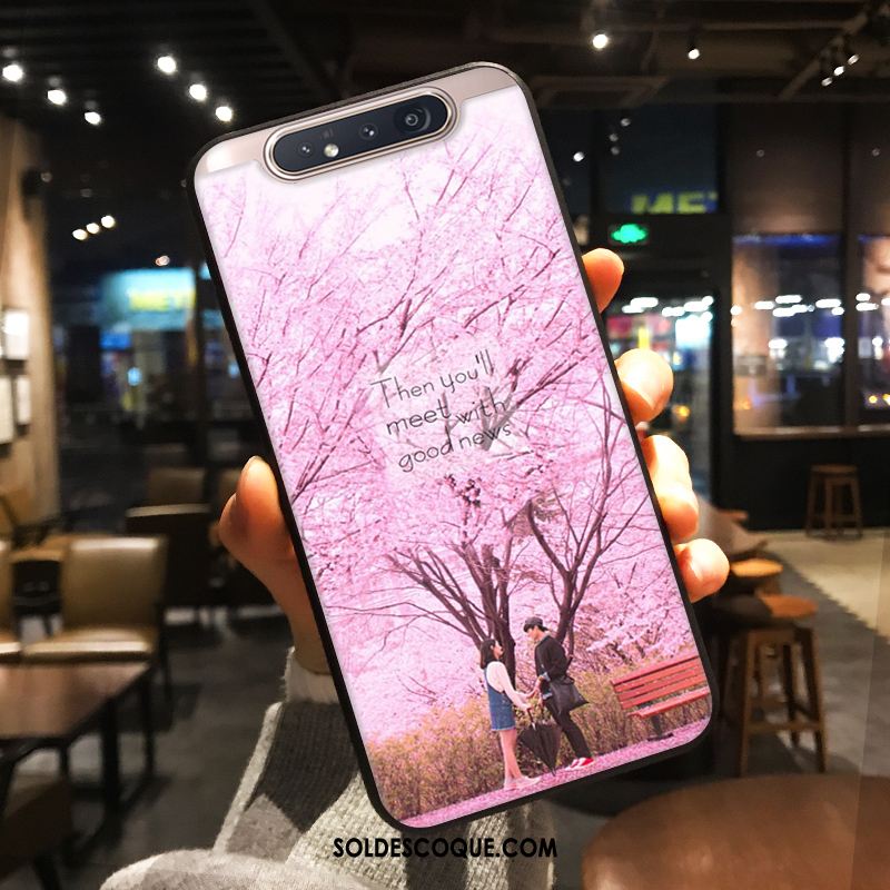 Coque Samsung Galaxy A80 Protection Dessin Animé Rose Étoile Personnalisé Housse Pas Cher