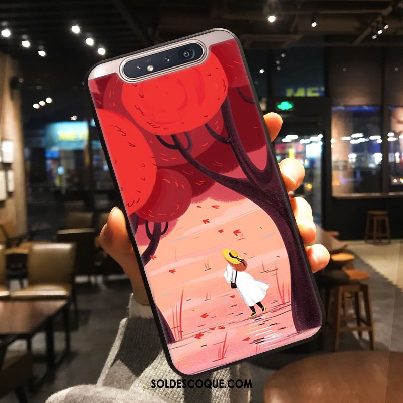 Coque Samsung Galaxy A80 Protection Dessin Animé Rose Étoile Personnalisé Housse Pas Cher