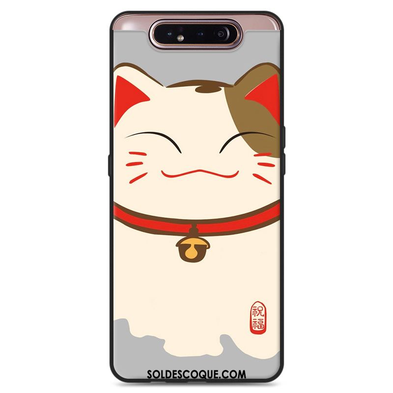 Coque Samsung Galaxy A80 Rose Richesse Étoile Protection Chat Pas Cher