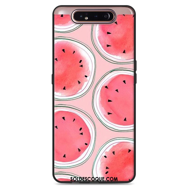 Coque Samsung Galaxy A80 Rose Richesse Étoile Protection Chat Pas Cher