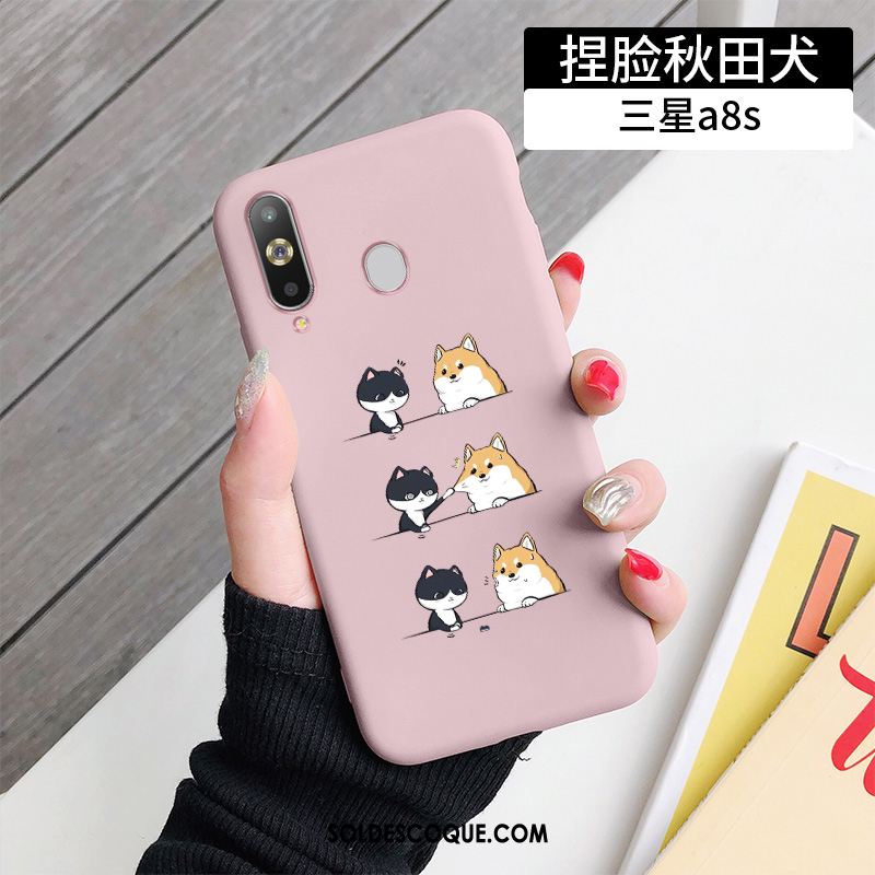 Coque Samsung Galaxy A8s Charmant Très Mince Dessin Animé Étui Vert Pas Cher