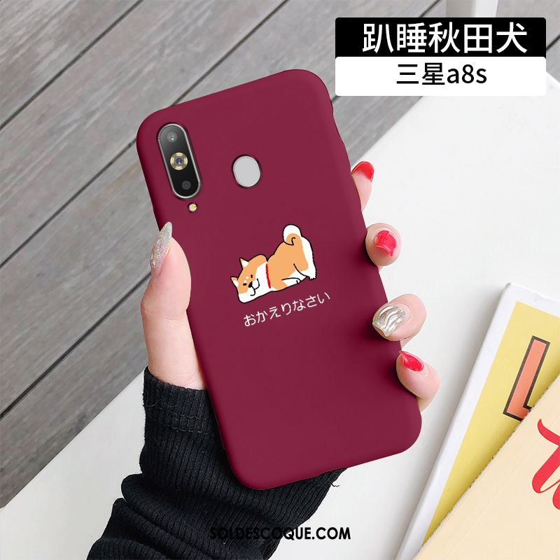 Coque Samsung Galaxy A8s Charmant Très Mince Dessin Animé Étui Vert Pas Cher