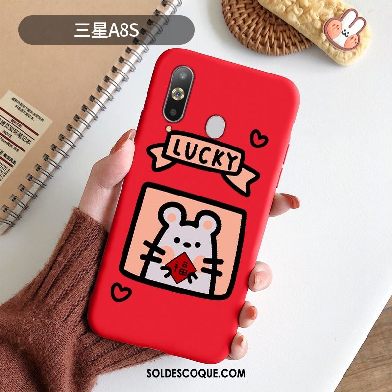 Coque Samsung Galaxy A8s Jaune Personnalité Étui Dessin Animé Délavé En Daim France