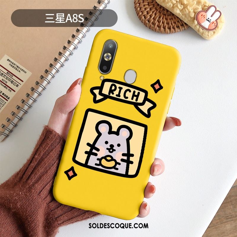 Coque Samsung Galaxy A8s Jaune Personnalité Étui Dessin Animé Délavé En Daim France