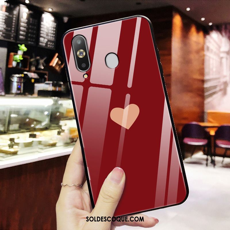 Coque Samsung Galaxy A8s Marque De Tendance Protection Simple Miroir Net Rouge Housse En Ligne