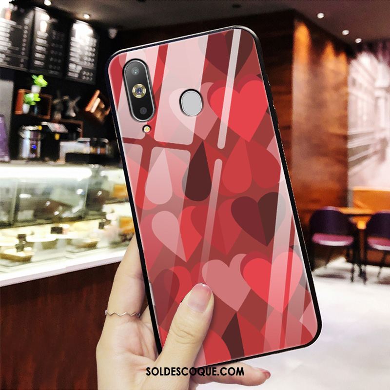 Coque Samsung Galaxy A8s Marque De Tendance Protection Simple Miroir Net Rouge Housse En Ligne