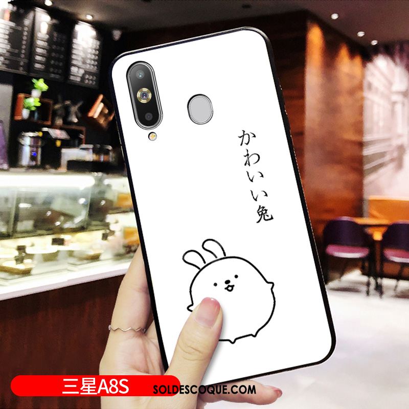 Coque Samsung Galaxy A8s Miroir Dessin Animé Simple Blanc Tout Compris Pas Cher