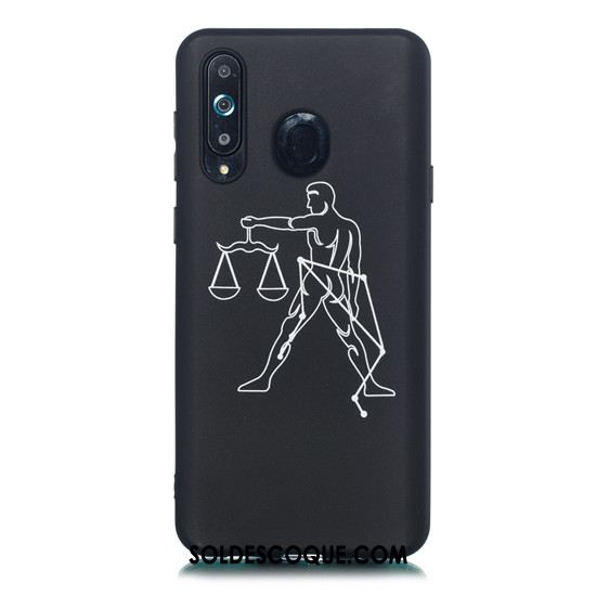 Coque Samsung Galaxy A8s Noir Fluide Doux Téléphone Portable Délavé En Daim Étui Pas Cher