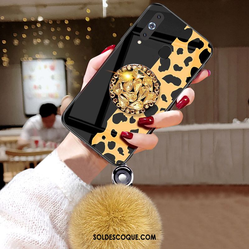 Coque Samsung Galaxy A8s Strass Léopard Téléphone Portable Luxe Peluche En Ligne