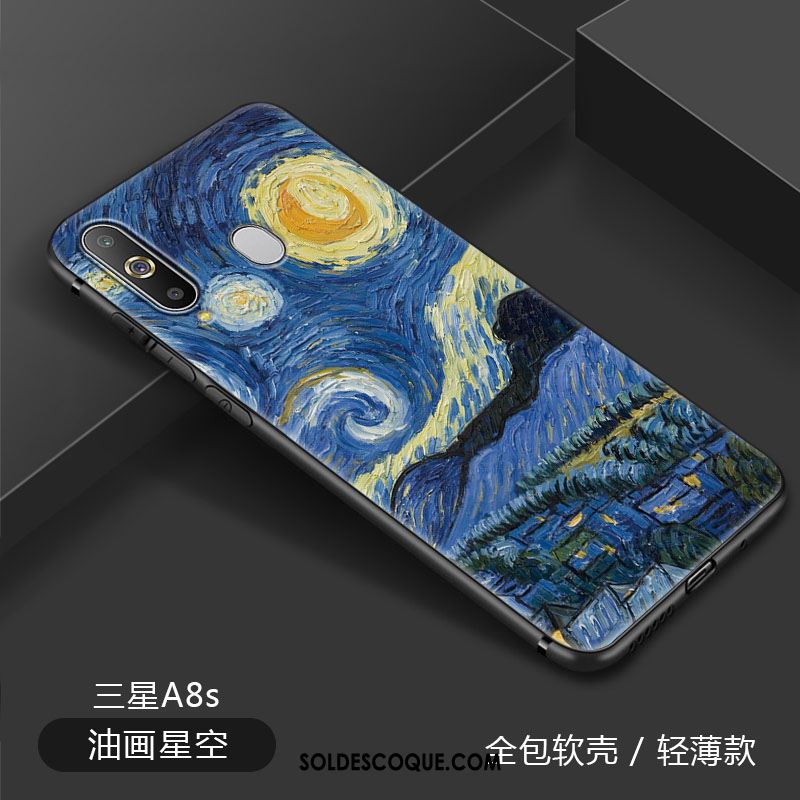 Coque Samsung Galaxy A8s Élégant Ciel Étoilé Peinture À L'huile Soirée Art Pas Cher