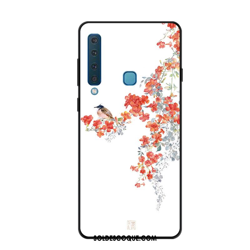 Coque Samsung Galaxy A9 2018 Bleu Vintage Téléphone Portable Peinture Étoile En Ligne