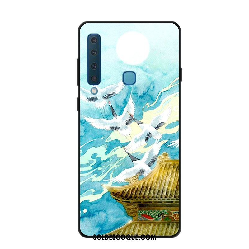 Coque Samsung Galaxy A9 2018 Bleu Vintage Téléphone Portable Peinture Étoile En Ligne