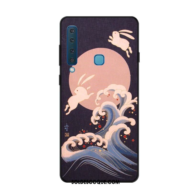 Coque Samsung Galaxy A9 2018 Bleu Vintage Téléphone Portable Peinture Étoile En Ligne