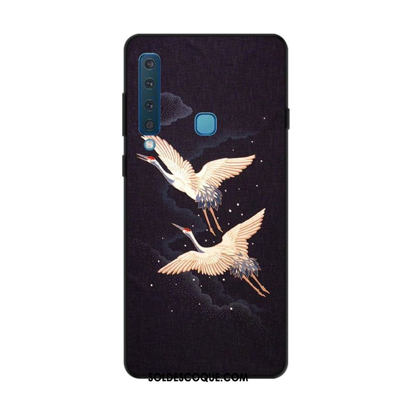 Coque Samsung Galaxy A9 2018 Bleu Vintage Téléphone Portable Peinture Étoile En Ligne