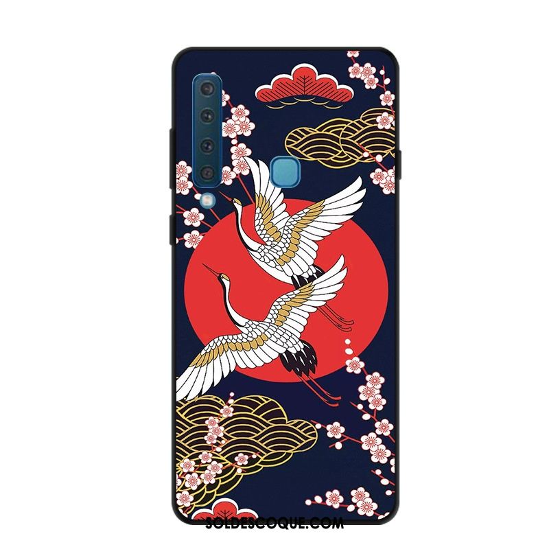 Coque Samsung Galaxy A9 2018 Bleu Vintage Téléphone Portable Peinture Étoile En Ligne