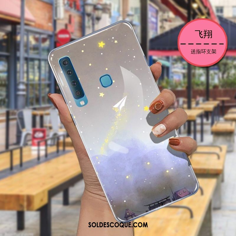 Coque Samsung Galaxy A9 2018 Net Rouge Étui Dessin Animé Étoile Fluide Doux En Vente