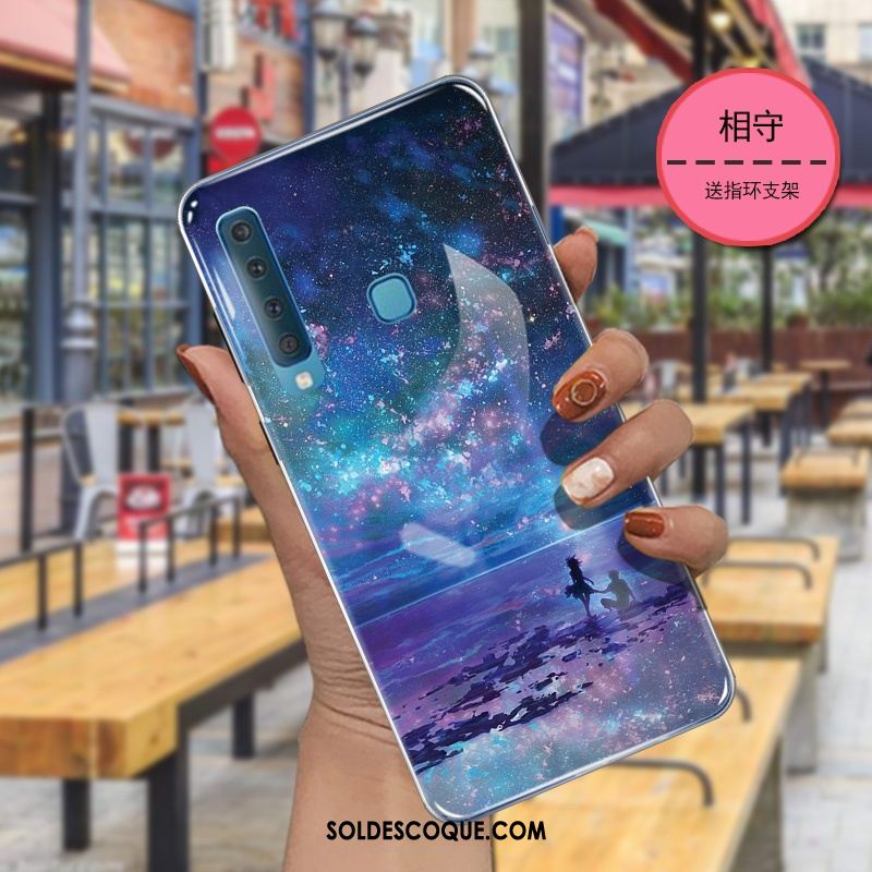 Coque Samsung Galaxy A9 2018 Net Rouge Étui Dessin Animé Étoile Fluide Doux En Vente