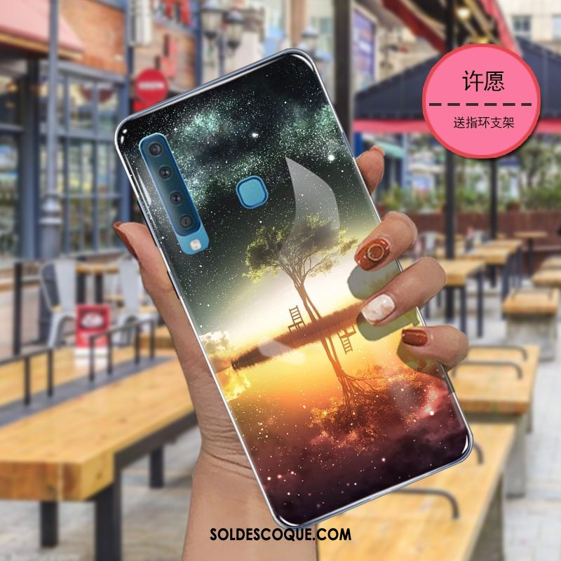 Coque Samsung Galaxy A9 2018 Net Rouge Étui Dessin Animé Étoile Fluide Doux En Vente