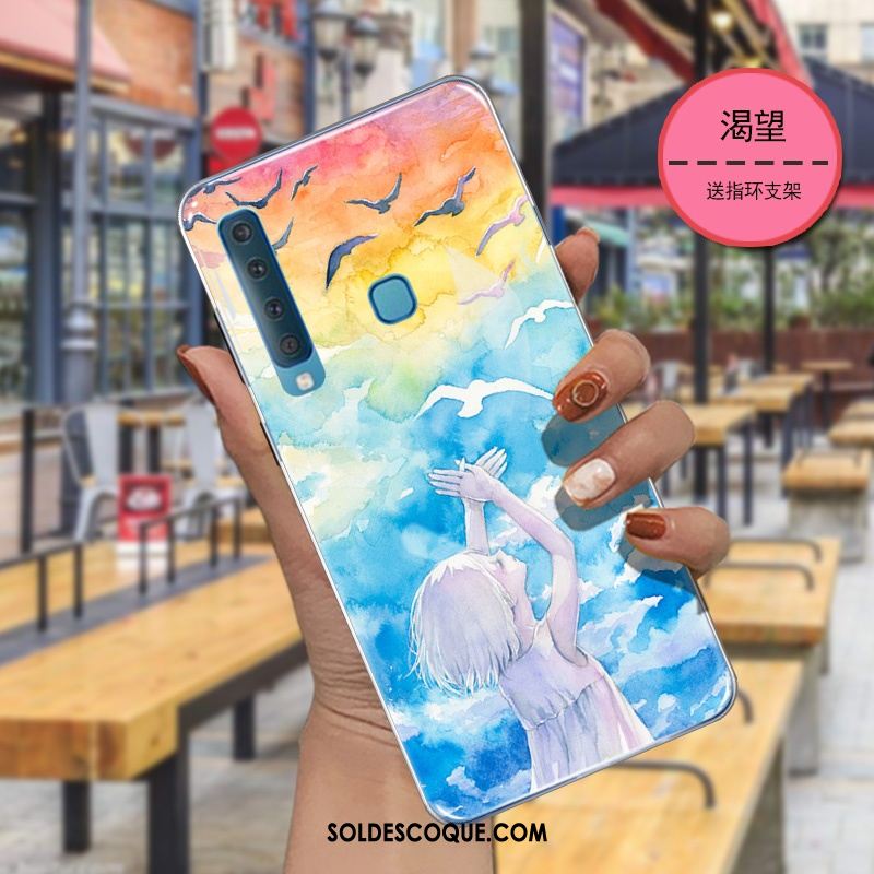 Coque Samsung Galaxy A9 2018 Net Rouge Étui Dessin Animé Étoile Fluide Doux En Vente