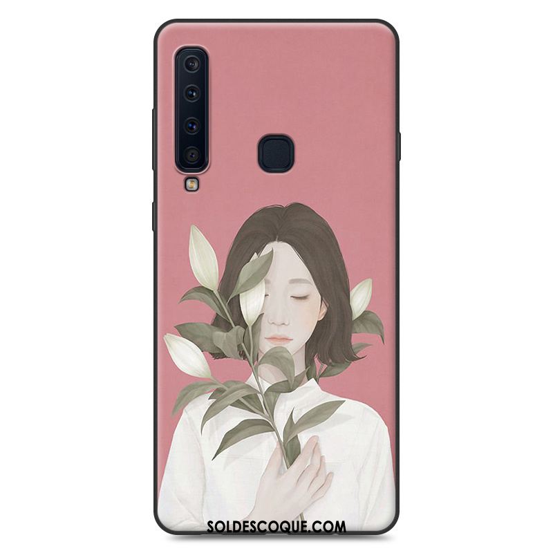 Coque Samsung Galaxy A9 2018 Rose Fluide Doux Incassable Téléphone Portable Étoile Soldes