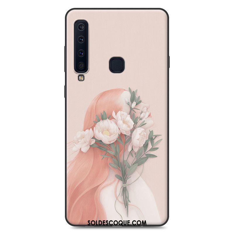 Coque Samsung Galaxy A9 2018 Rose Fluide Doux Incassable Téléphone Portable Étoile Soldes