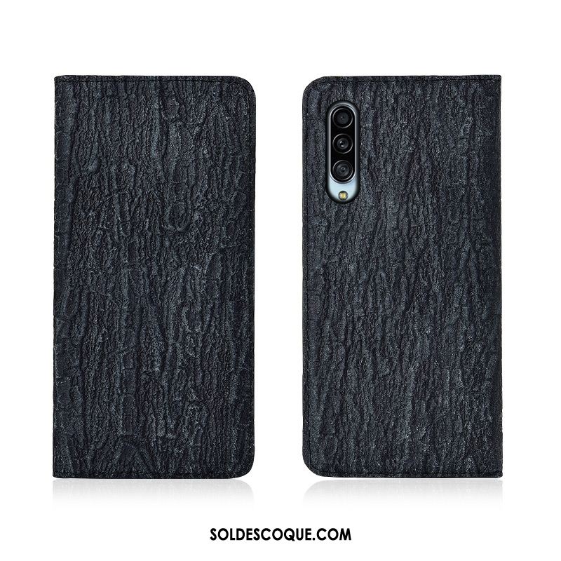 Coque Samsung Galaxy A90 5g Bleu Cuir Véritable Délavé En Daim Silicone Étui Soldes