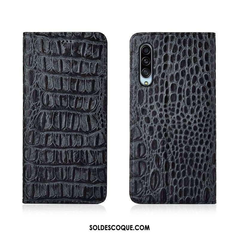 Coque Samsung Galaxy A90 5g Nouveau Cuir Véritable Protection Étui En Cuir Kaki Soldes