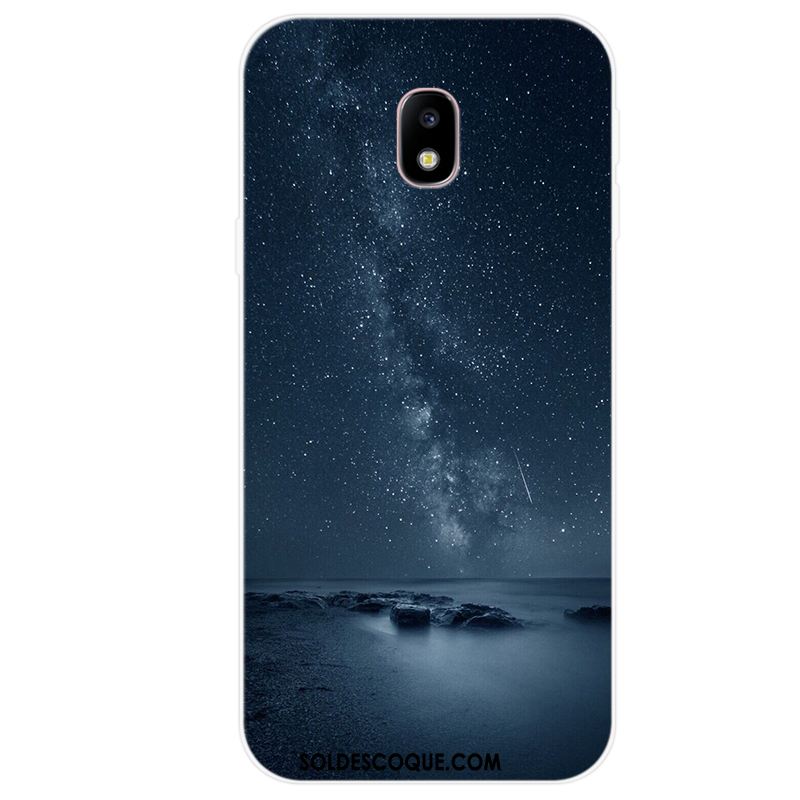 Coque Samsung Galaxy J3 2017 Bleu Fluide Doux Étoile Étui Téléphone Portable Soldes